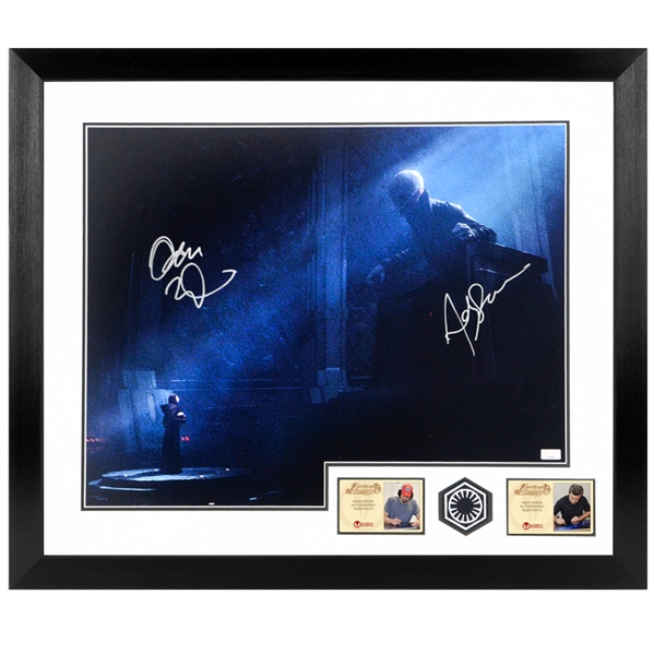Adam Driver and Andy Serkis Star Wars: The Force Awakens Autographed Kylo Ren and Snoke 16x20 Framed Scene Photo