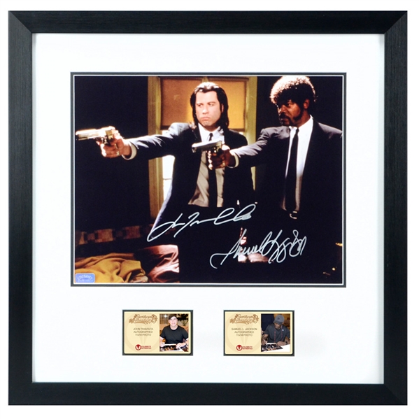 Samuel L. Jackson, John Travolta Autographed Pulp Fiction Hitmen 11x14 Framed Photo