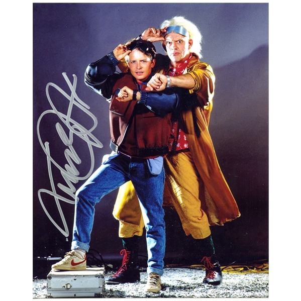 Claudia Wells Collection Michael J. Fox Autographed Back to the Future Marty McFly & Doc Brown 8x10 Photo