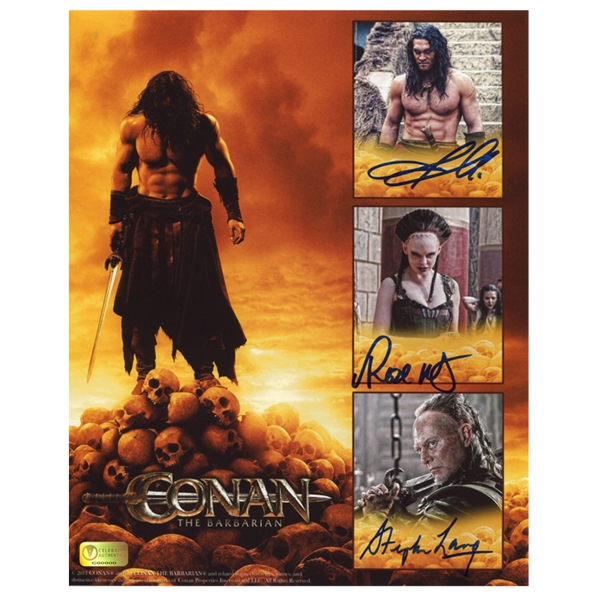 Jason Momoa, Stephen Lang and Rose McGowan Autographed Conan the Barbarian Collage 8x10 Photo