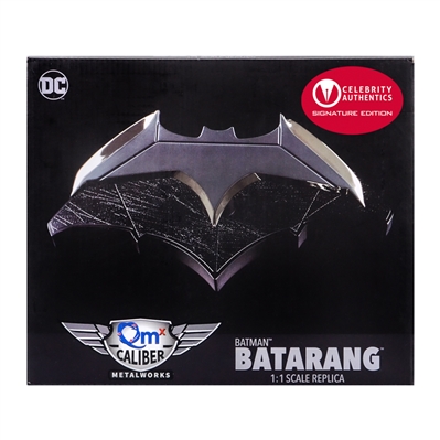 Ben Affleck Autographed QMx Batman 1:1 Scale Prop Replica Metal Batarang