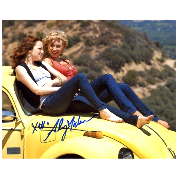 Aly Michalka Autographed Easy A Rhiannon 8x10 Scene Photo with Emma Stone