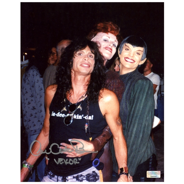 Julie Caitlin Brown Autographed Vekor in Character with Steven Tyler 8x10 Photo