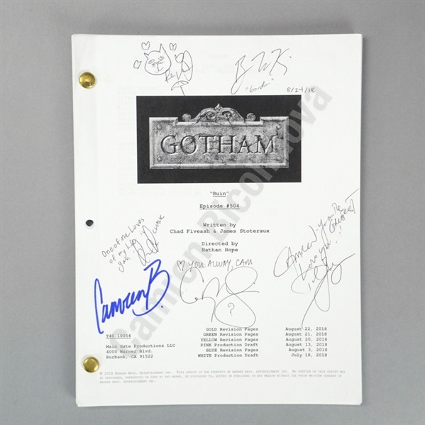 Camren Bicondova Autographed Gotham Ruin Episode #504 Script