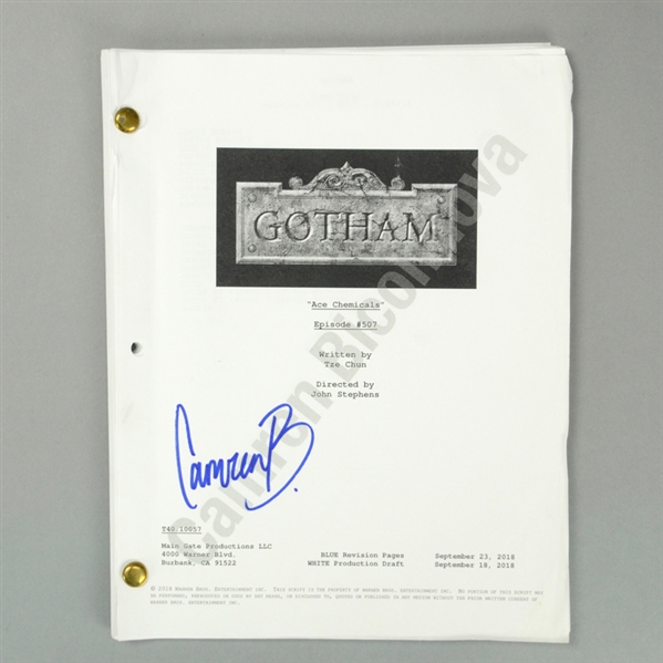 Camren Bicondova Autographed Gotham Ace Chemicals Episode #507 Script