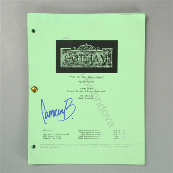 Camren Bicondova Autographed Gotham They Who Hide Behinds Masks Episode #403 Script