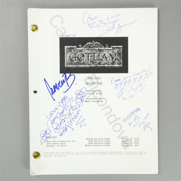 Camren Bicondova and Gotham Cast Autographed Gotham Pena Dura Episode #505 Script