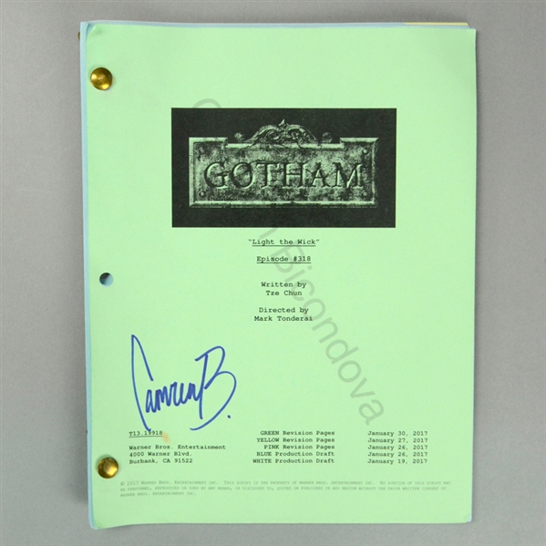 Camren Bicondova Autographed Gotham Light the Wick Episode #318 Script