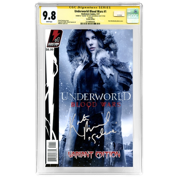 Kate Beckinsale Autographed Blood Wars #1 with Variant Photo Cover CGC SS 9.8 (mint) Selene Inscription