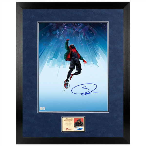 Shameik Moore Autographed Spider-Man Into The Spider-Verse The Dive 11x14 Framed Photo