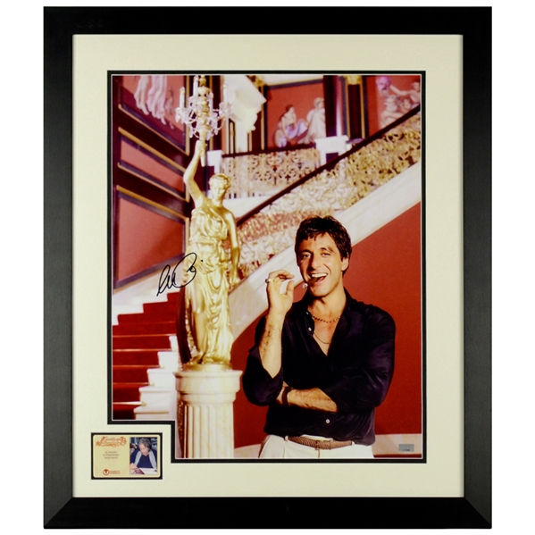 Al Pacino Autographed Scarface Tony Montana The World Is Yours 16x20 Framed Photo