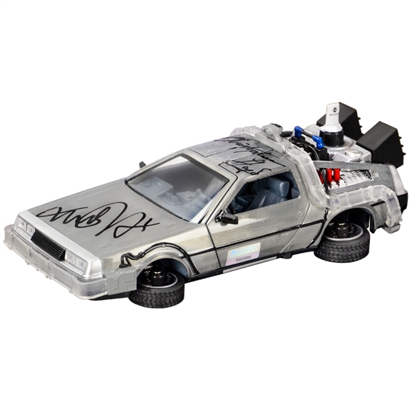 Michael J. Fox, Christopher Lloyd Autographed Back to the Future 1:24 Scale DeLorean
