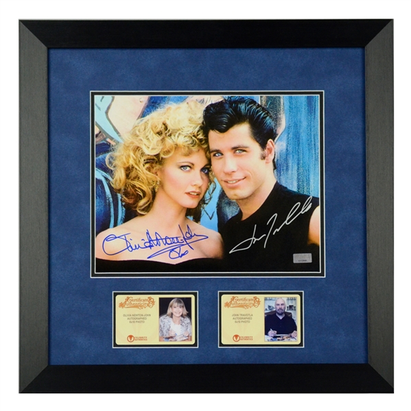 Olivia Newton John and John Travolta Autographed Grease Sandy & Danny 8x10 Framed Photo