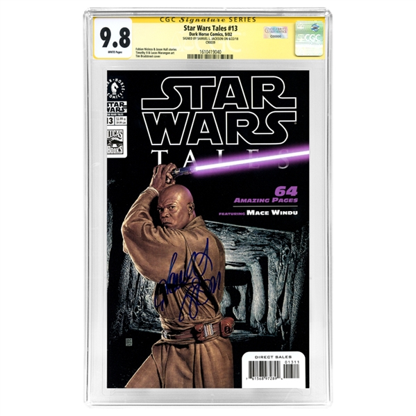 Samuel L. Jackson Autographed 2002 Star Wars Tales Mace Windu #13 CGC SS 9.8