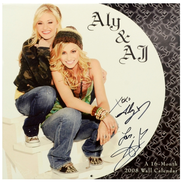 Aly and AJ Michalka Autographed 2008 Wall Calendar with Signed Letter of Authenticity