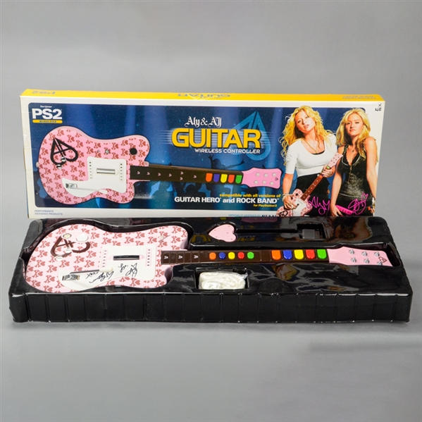 Aly & AJ Michalka Autographed Guitar Hero / Rock Band Wireless Controller with Signed Letter of Authenticity - Guitar 1