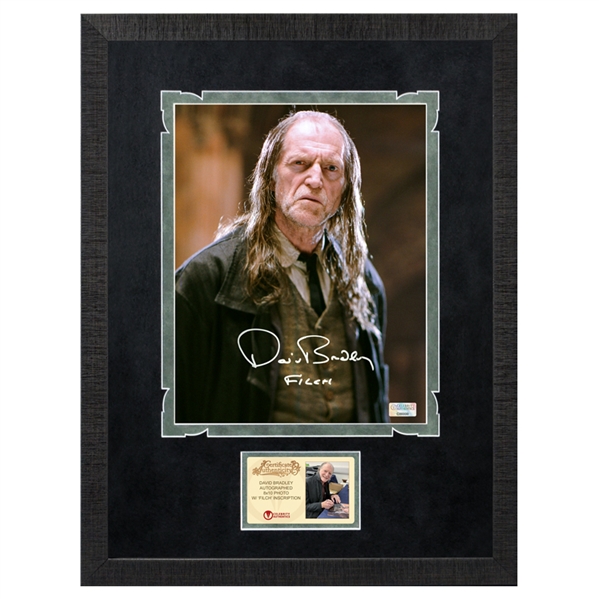David Bradley Autographed Harry Potter Filch 8x10 Close Up Framed Photo