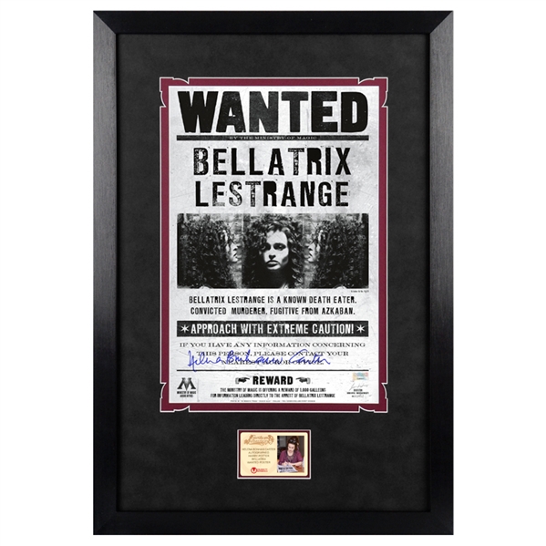 Helena Bonham Carter Autographed Harry Potter Belatrix Wanted 11x17 Framed Poster 