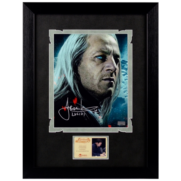 Jason Isaacs Autographed Harry Potter Lucius Malfoy 8x10 Framed Photo with Lucius Inscription
