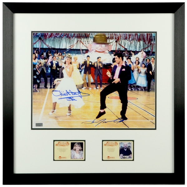 Olivia Newton-John and John Travolta Autographed Grease Dance Scene 11x14 Framed Photo * Very Rare 