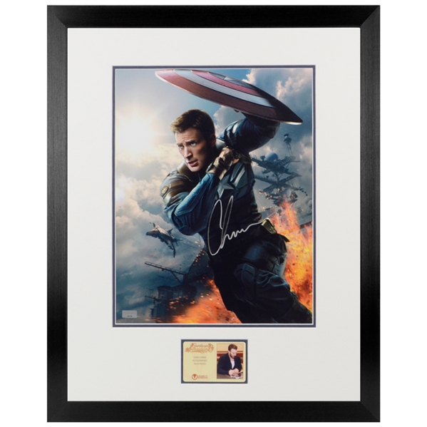 Chris Evans Autographed Captain America The Winter Soldier 11x14 Framed Photo