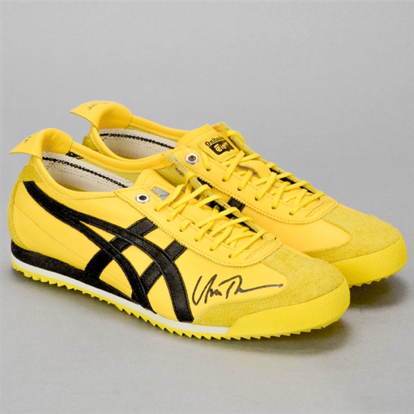 Uma Thurman Autographed Kill Bill Yellow Leather Shoes