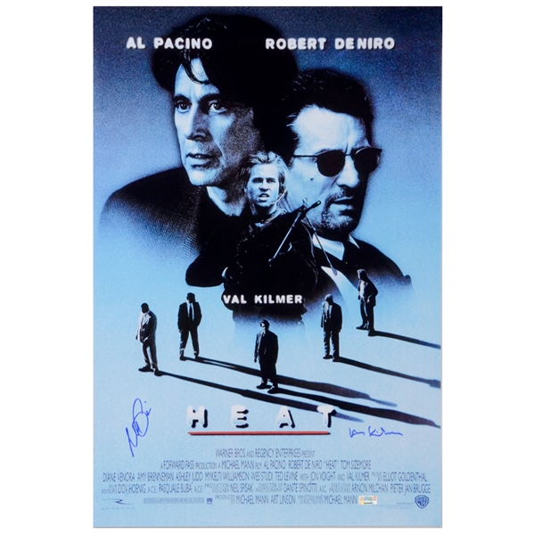Al Pacino, Val Kilmer Autographed Heat 16x24 Movie Poster