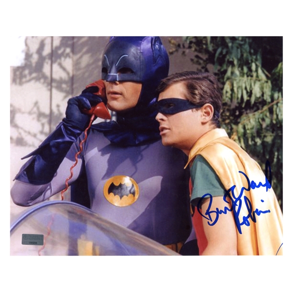 Burt Ward Autographed Batman and Robin 8x10 Photo with Robin Inscription