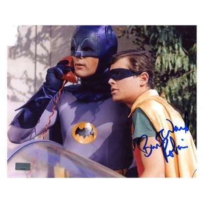 Burt Ward Autographed Batman and Robin 8x10 Photo with Robin Inscription