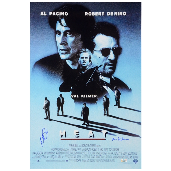 Al Pacino, Val Kilmer Autographed Heat 16x24 Movie Poster