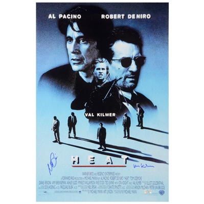 Al Pacino, Val Kilmer Autographed Heat 16x24 Movie Poster