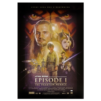 Kenny Baker Autographed Star Wars: Episode I The Phantom Menace 27x40 Single-Sided Poster