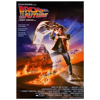 Michael J. Fox, Christopher Lloyd, Lea Thompson, Thomas Wilson, Claudia Wells, James Tolkan Autographed Back to the Future 27x39 Poster