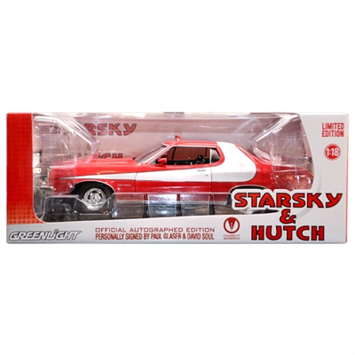David Soul and Paul Michael Glaser Autographed Starsky and Hutch Torino 1:18 Scale Die-Cast Car
