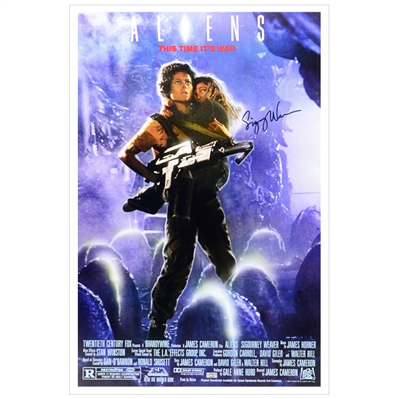 Sigourney Weaver Autographed Aliens 16×24 Poster