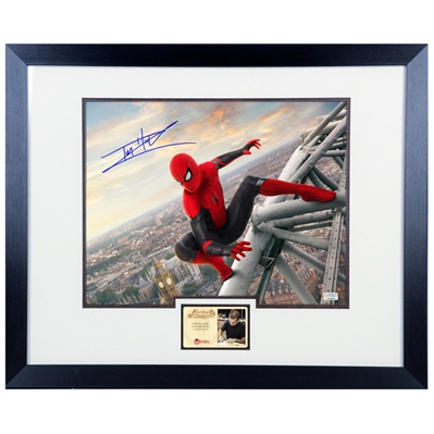 Tom Holland Autographed Spider-Man Far From Home 11x14 Framed Photo