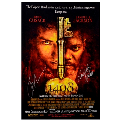 Samuel L. Jackson, John Cusack Autographed 2007 1408 16×24 Movie Poster