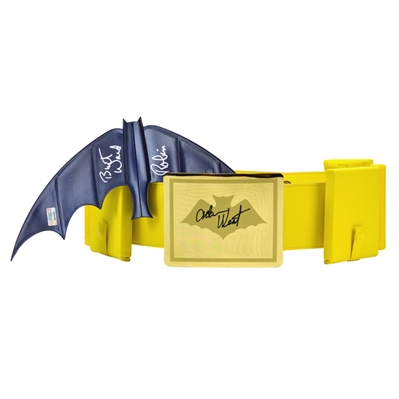 Adam West and Burt Ward Autographed 1:1 Scale Batman Utility Belt and Batarang Set