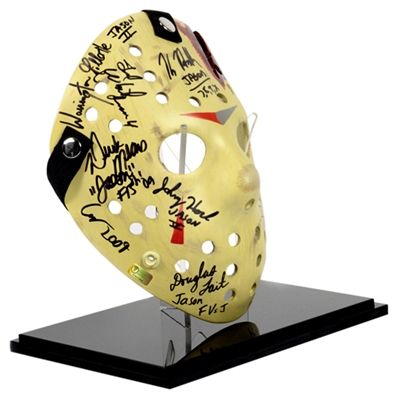 Friday the 13th Jason Voorhees Cast Autographed 1:1 Scale Mask Series 2 with Display Case