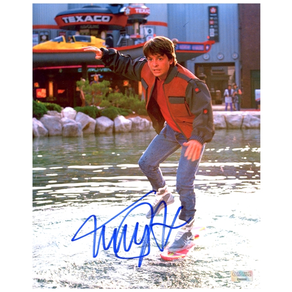Michael J. Fox Autographed Back to the Future II 8x10 Scene Photo