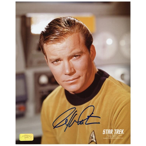 William Shatner Autographed Star Trek Captain Kirk on Set 8x10 Photo