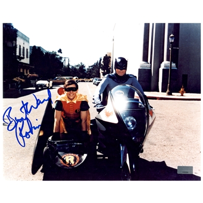 Burt Ward Autographed Batman and Robin 8x10 Photo with Robin Inscription