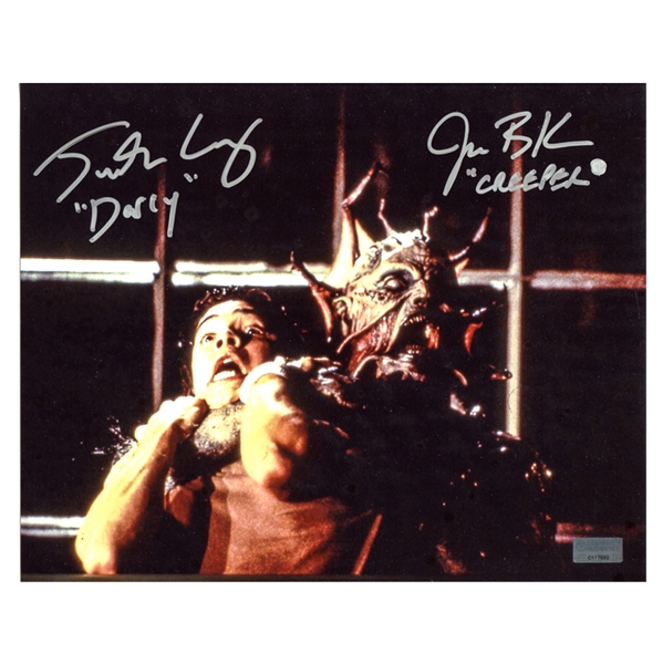 Jonathan Breck, Justin Long Autographed Jeepers Creepers The Creeper & Darry 8x10 Scene Photo