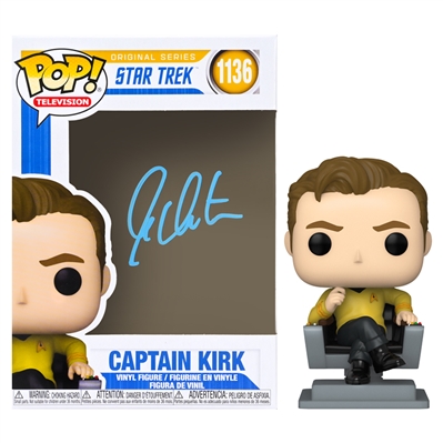 William Shatner Autographed Star Trek Captain Kirk in Captains Chair POP! Vinyl #1136