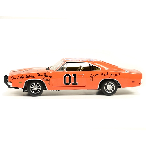 Schneider, Bach, Wopat, Best, Barris, Colley, Cast Autographed The Dukes of Hazzard 1:18 Scale Die-Cast General Lee