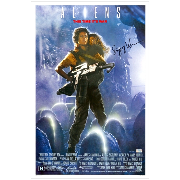 Sigourney Weaver Autographed Aliens 16×24 Poster