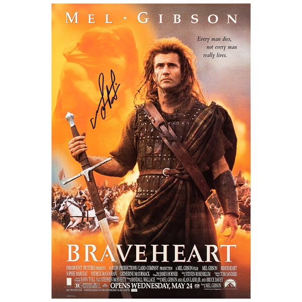 Mel Gibson Autographed 1995 Braveheart 27x40 Original Single-Sided Movie Poster