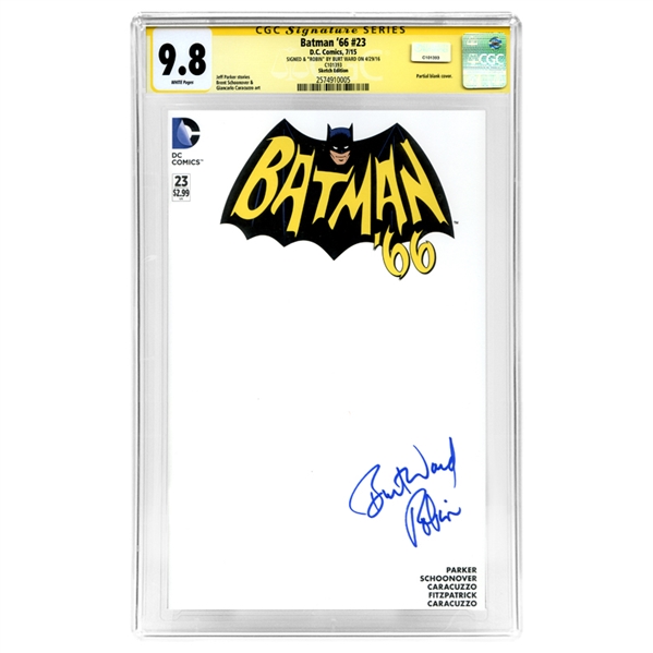 Burt Ward Autographed 2013 Batman 66 #23 Blank Sketch Cover CGC SS 9.8 (mint)