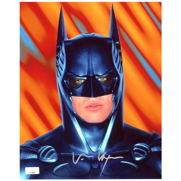 Val Kilmer Autographed Batman Forever Batman 8x10 Close Up Photo