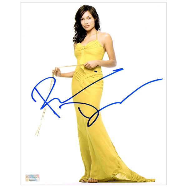 Rosario Dawson Autographed Evening Gown 8×10 Photo
